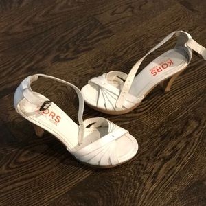 MK white sandals
